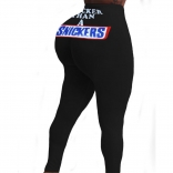 Black Bodycons Sexy Printed Pants