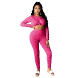 RoseRed Long Sleeve O-Neck Bodycons Sexy 2PCS Jumpsuit