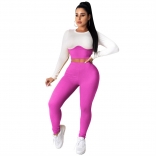 RoseRed Long Sleeve O-Neck Cottons Bodycons Sexy Jumpsuit