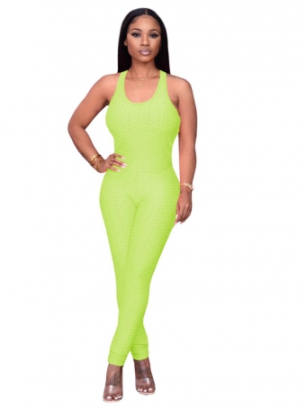 Green Sleeveless Halter Bodycons Women YOGA Sports Dress