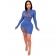 Blue Long Sleeve Hollow-out Bodycon Mini Dress