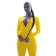 Yellow Long Sleeve Deep V-Neck Bust Button Sports Dress