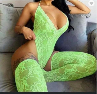 Green Sexy Lace Women Lingerie with Stockings