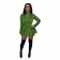 Green Long Sleeve V-Neck 2PCS Women Fashion Coat