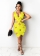 Yellow Sleeveless Deep V-Neck Hollow-out Bandage Mini Dress