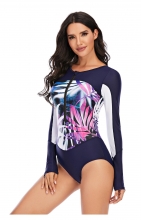 Pink Printed Fashion Sexy Surfing Swimming One-Pieces