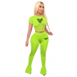 Green Short Sleeve Mesh Tops Women Jumpsuit Sports Dress