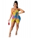 Yellow Off-Shoulder Printed Sleeveless Women Sexy Mini Dress