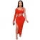 Red One-Sleeve Halter V-Neck Women Sexy Midi Dress
