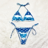 WhiteBlue Printed Wmen Sexy Swimwear