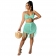 Green Sleeveless Halter Hollow-out Nets Party Dress