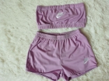 Purple Off-Shoulder Printed Fashion Sports Short Sets