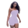 LightPurple One-Shoulder Low-Cut Cottons Bodycons Sexy Rompers
