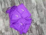Purple Sleeveless Halter 3PCS Brand Embroidery Short Sets