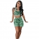 Green Sleeveless Halter Printed Multi Women Sports Dress