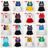 Women Printed Sexy Lace-up Basketball Short Set