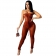 Red Off-Shoulder Lace-up Bandge Mesh Sexy Women Jumpsuit