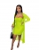 Green Long Sleeve Boat-Neck Mesh 2PCS Bodycon Mini Dress