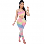 Pink Sleeveless Boat-Neck Printed Women Sexy Jumpsuit