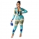 Blue Long Sleeve V-Neck Printed Bodycons Women Sexy Jumpsuit