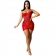 Red Halter V-Neck Low-Cut Mesh Sequins Sexy Mini Dress