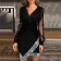 Black Mesh Long Sleeve V-Neck Women Sexy Mini Dress