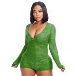 Green Lace Sexy Women Night Chemise Lingerie