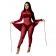 Red Long Sleeve Mesh Velvet Bodycons 2PCS Women Sexy Jumpsuit