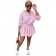 Pink Long Sleeve V-Neck Fashion Women 2PCS Skirt Dress