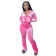 Pink Long Sleeve Zipper V-Neck Velvet Women Hoody Dress