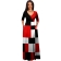 Red V-Neck Short Sleeve Printed Women Fashion Dress
