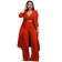 Red Long Sleeve Halter V-Neck Vest Fashion Women 3PCS Catsuit Dress