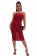Red Sleeveless Halter Boat-Neck Silk Women Bodycons Midi Dress