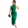 Green Sleeveless Halter Sexy Women Maxi Club Dress