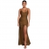 Brown Sleeveless Halter V-Neck Slit Women Maxi Dress