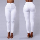White Fashion Women Jeans Pant