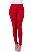 Red Fashion Women Jeans Pant