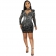 Black Long Sleeve Deep V-Neck Rhinestone Bodycon Mini Dress