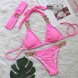 Pink Cute Hart Diamond Sexy Swimwear