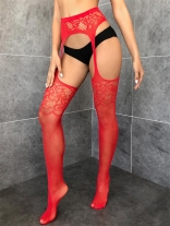 Red Lace Sexy Women Body Stockings