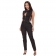Black Sleeveless Hollow-out Button V-Neck Jeans Sexy Jumpsuit