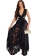 Black Sleeveless Low-Cut V-Neck Mesh Fashion Maxi Evening Dress