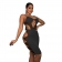 Black Halter Low-Cut Mesh Hollow-out Bodycon Party Dress