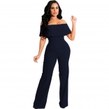 RoyalBlue Off-Shoulder Foral Sexy Bodycons Women Jumpsuit