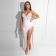 White Halter Rhinestone V-Neck Bodycon Women Fashion Maxi Dress