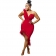 Red Deep V-Neck Low-Cut Feather Bodycon Fashion Midi Dress
