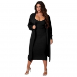 Black Long Sleeve Low-Cut Cotton Women Bodycon Sexy Catsuit Dress