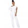 White One Sleeve Halter O-Neck Slim Solid Women Fashion Jumpsuit