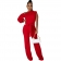 Red One Sleeve Halter O-Neck Slim Solid Women Fashion Jumpsuit