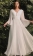 White Mesh Long Sleeve Low-Cut V-Neck Chiffion Women Maxi Dress